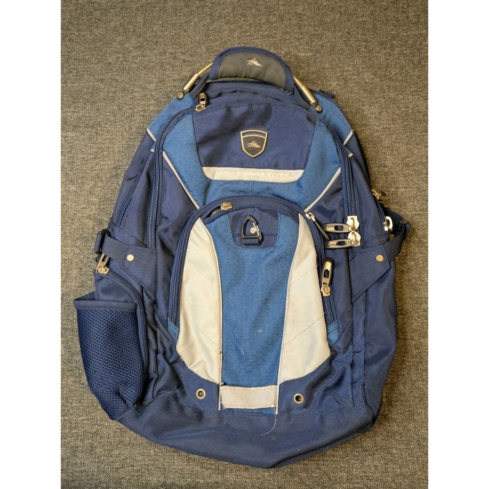 High Sierra Elite Backpack AirFlow 2 Tech Spot Laptop Blue Hiking / Carry Bag